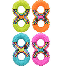 Multipet Inc Grooverz TPR Figure 8 Dog Toy Asst Md