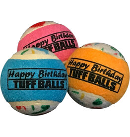 Petsport Happy Birthday Tuff Balls Dog Toy Assorted 2.5 In 3 Pk