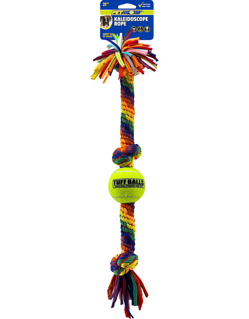 Petsport Petsport Kaleidoscope Rope 3 Knot W/Ball Dog Toy 21 In