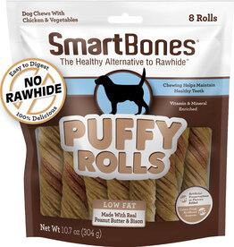 Smartbones Smartbones Puffy Rolls Dog Treats Peanut Butter 8 Pk