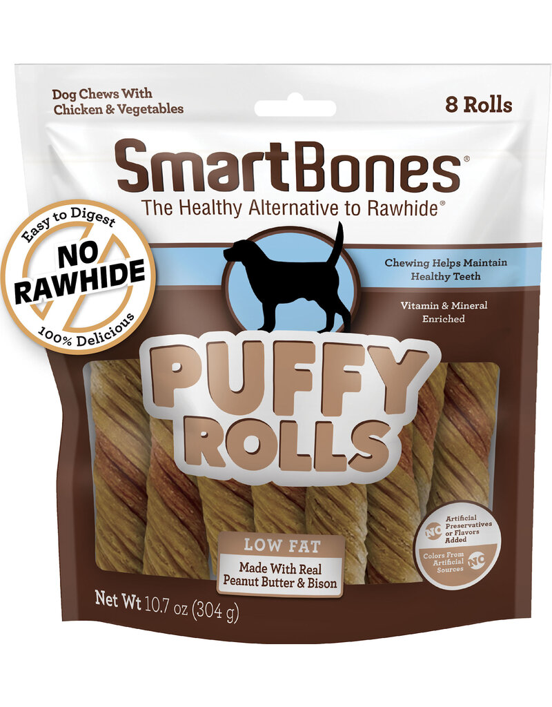 Smartbones Smartbones Puffy Rolls Dog Treats Peanut Butter 8 Pk