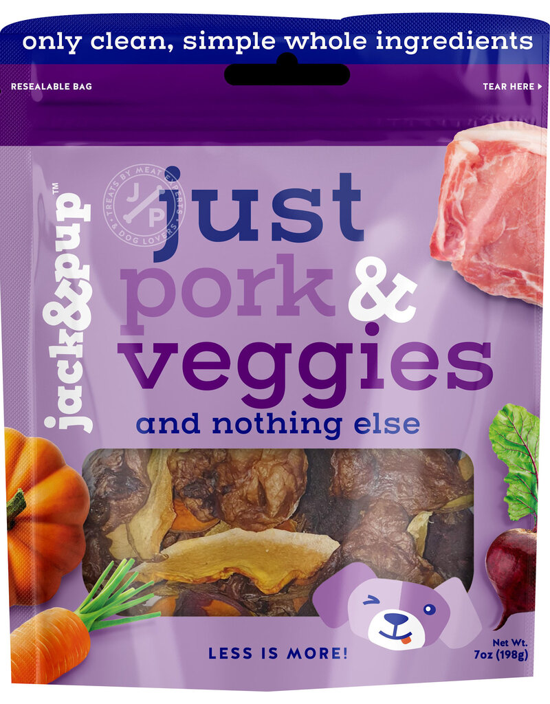 Jack N Pup Jack & Pup Just Real Ing  Oven Baked Treats  Pork/Veg 7 Oz
