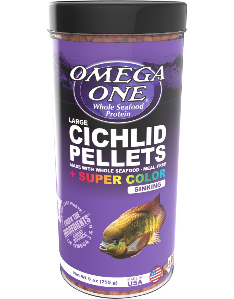 Omega One Omega One Cichlid Pellets Fish Food Sinking Large 9 Oz