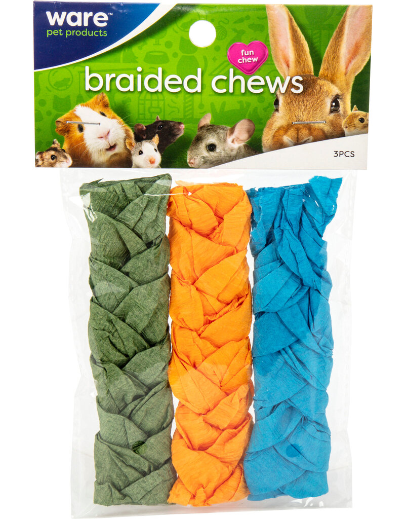 Ware Braided Chews for Small Animals Lg 3 Pc
