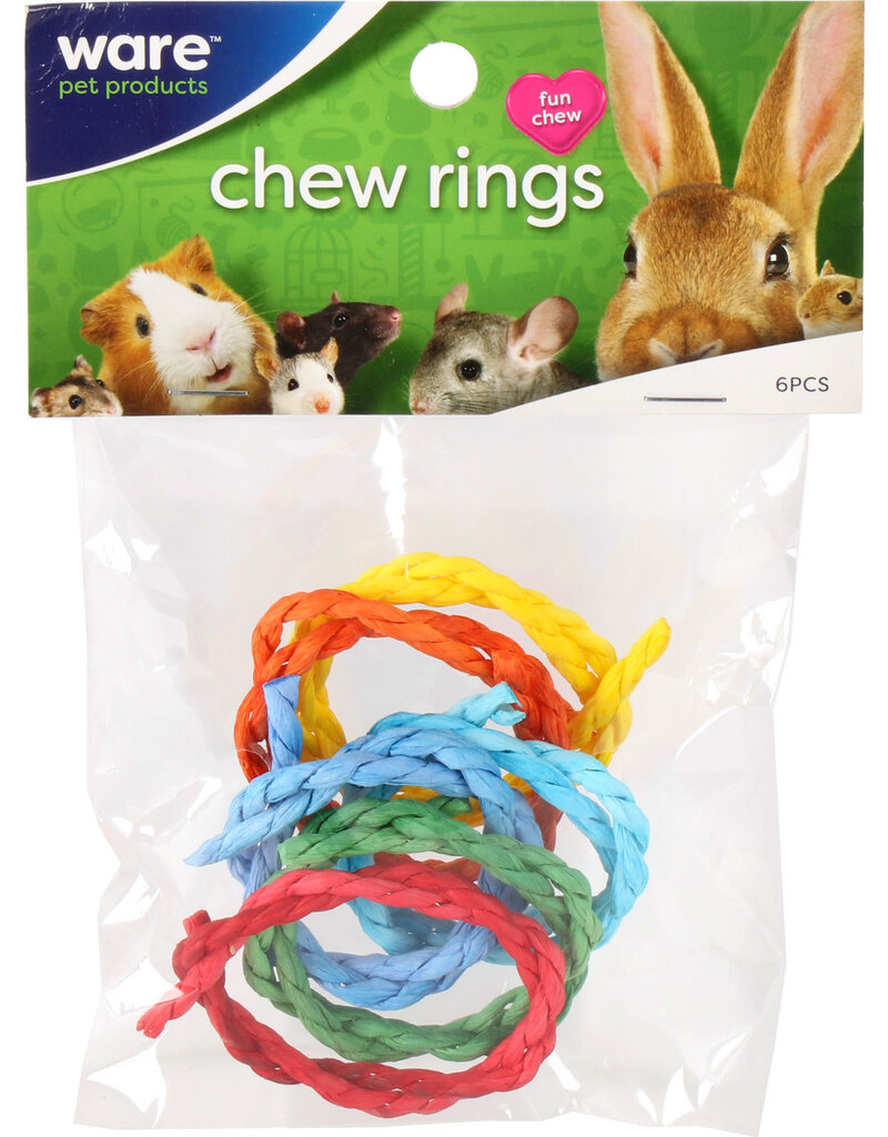Ware Small Animal Chew Rings Toy 6 Pc