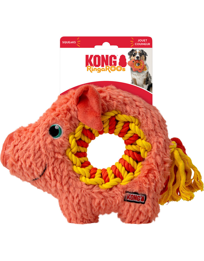 Kong Company Kong Ringaroos Dog Toy Pig Orange Medium