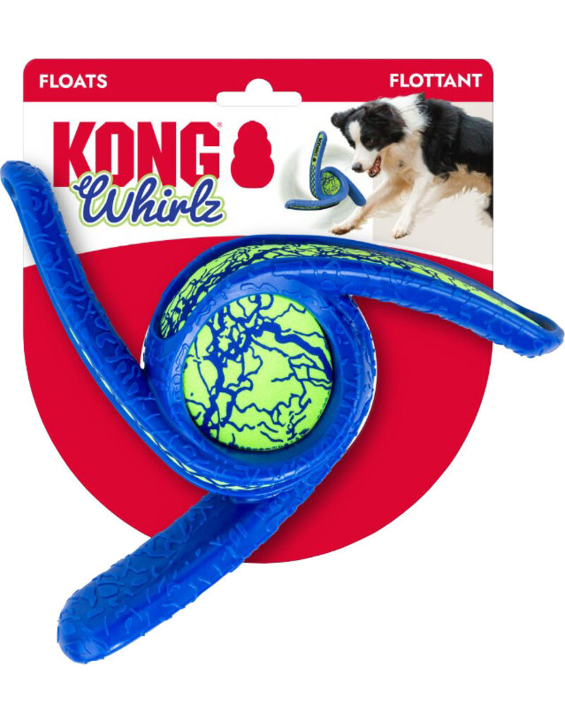 Kong Company Whirlz Throw Dog Toy Blue/Green Med/Lg