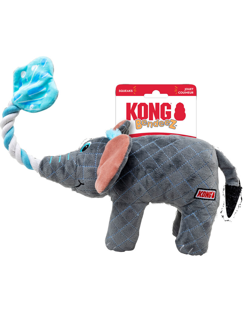 Kong Company Kong Bendeez Dog Toy Elephant Gray/Blue Lg