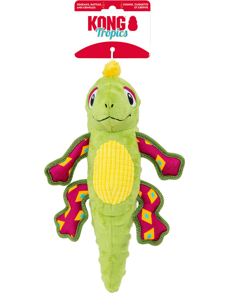 Kong Company Kong Dog Toy Tropics Rattlez Iguana Md/Lg