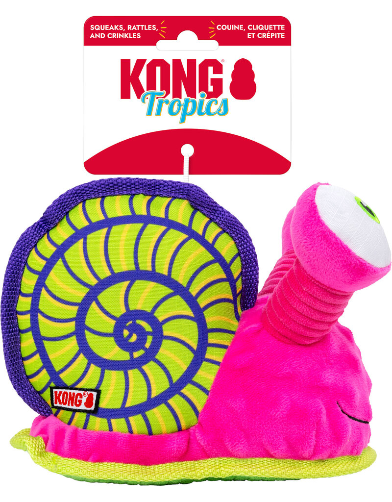 Kong Company Kong Dog Toy Tropics Rattlez Snail Md/Lg