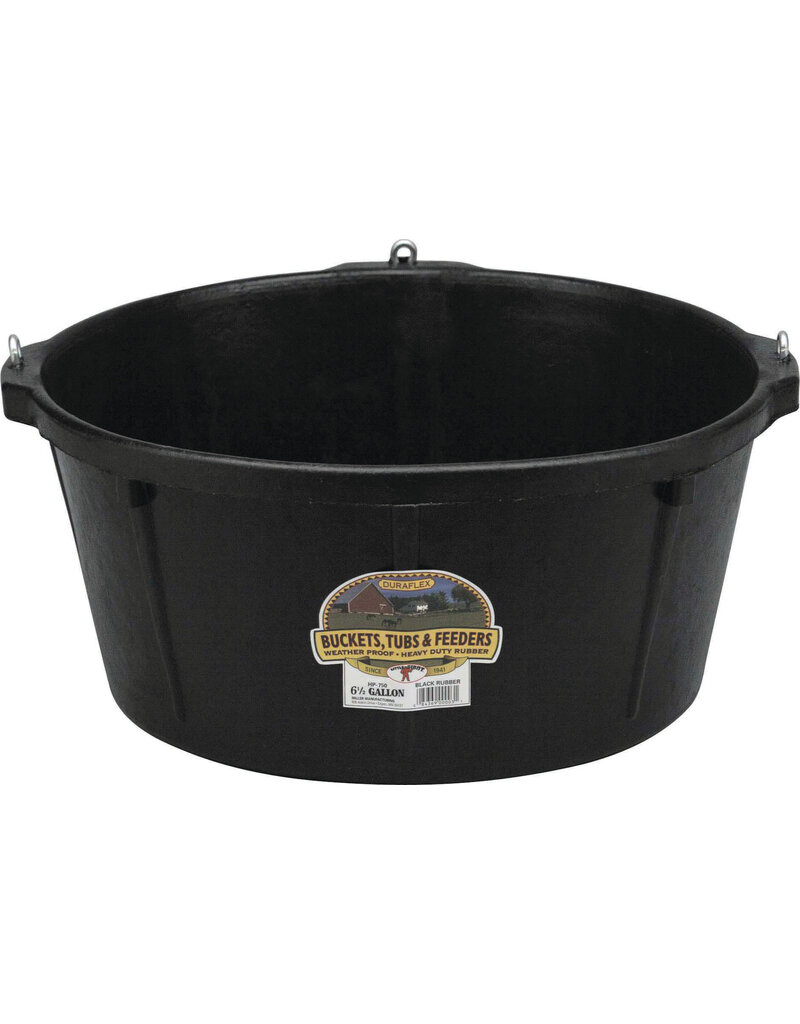 Miller Manufacturing Feeder Tub With Hooks Black 6.5 Gallon