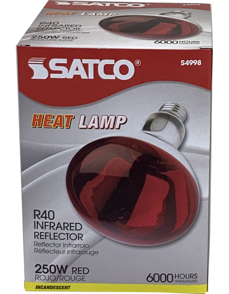 SatCo SatCo Heat Lamp Bulb Red 250Watt single bulb
