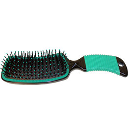 Partrade Curved Handle Mane and Tail Brush Green 9 In