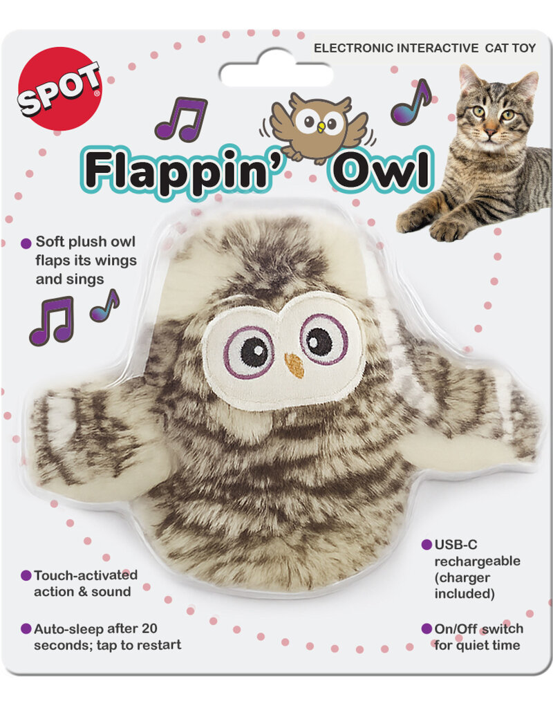 Ethical Pet Flapping Owl Catnip Cat Toy 5 In