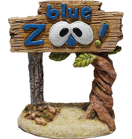 Hikari Hikari Weird Waters Blue Zoo Sign Aquarium Ornament 3 In