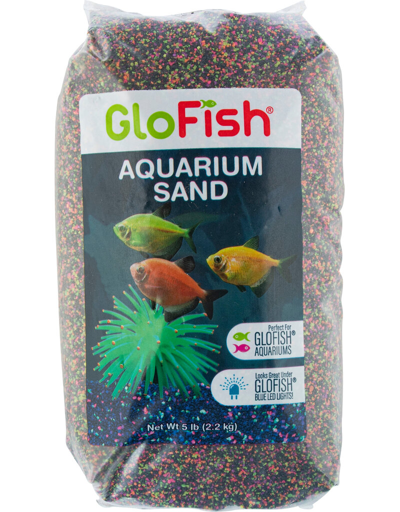 Tetra Tetra GloFish Aquarium Sand Black with Neon 5 LB