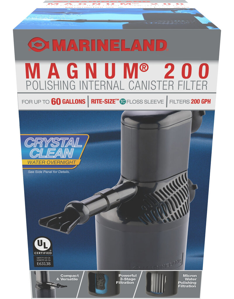 Marineland Marineland Magnum 200 Polishing Internal Canister Filter 60 Gal