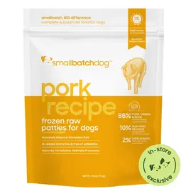 Small Batch Small Batch Dog Food Frozen Raw Pork Patties 6 Lb