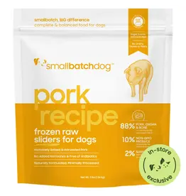 Small Batch Small Batch Dog Food Frozen Raw Pork Sliders 3 Lb