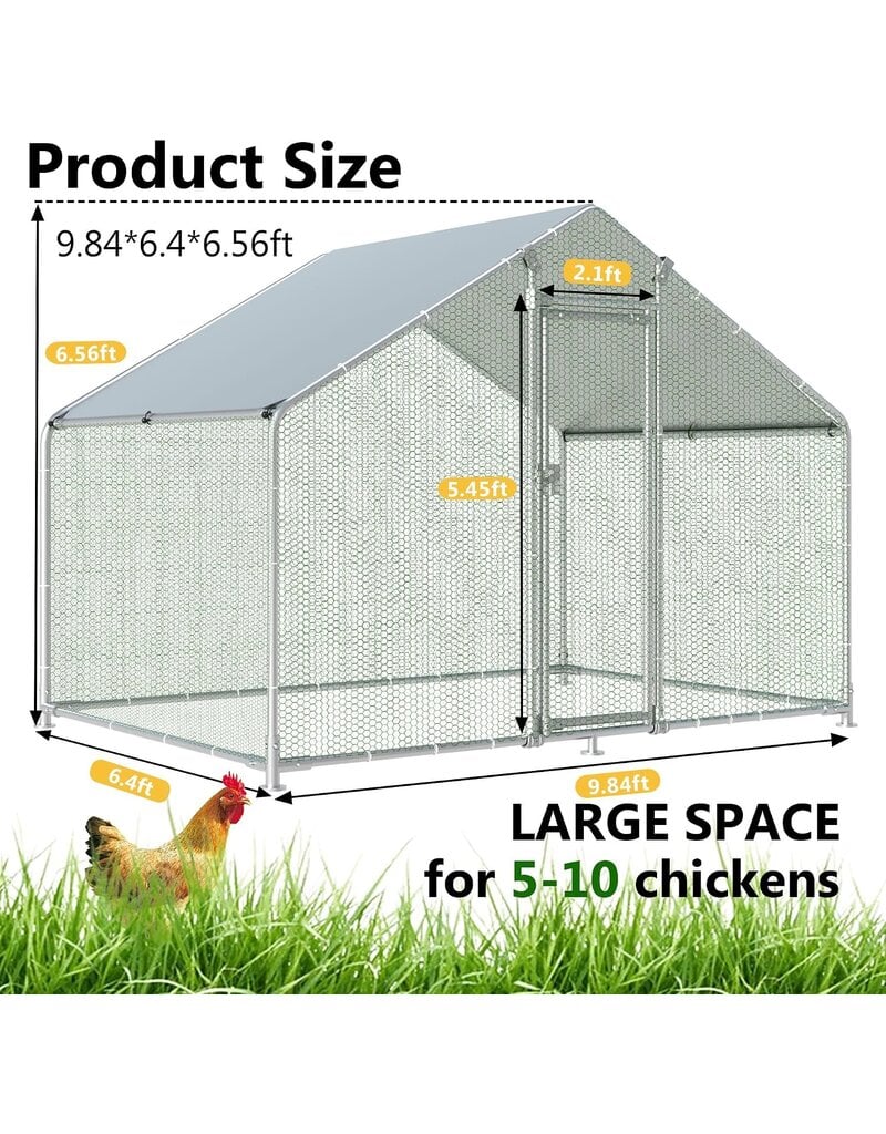 Amazon Hittite 1 IN tube Chicken Coop  9.84 x 6.4 x 6.56 ft