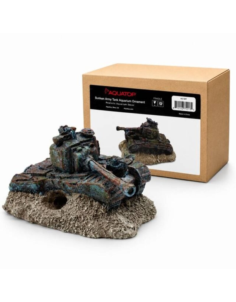 Aquatop Sunken Tank Aquarium Ornament 3.8X2.9X2.5 In