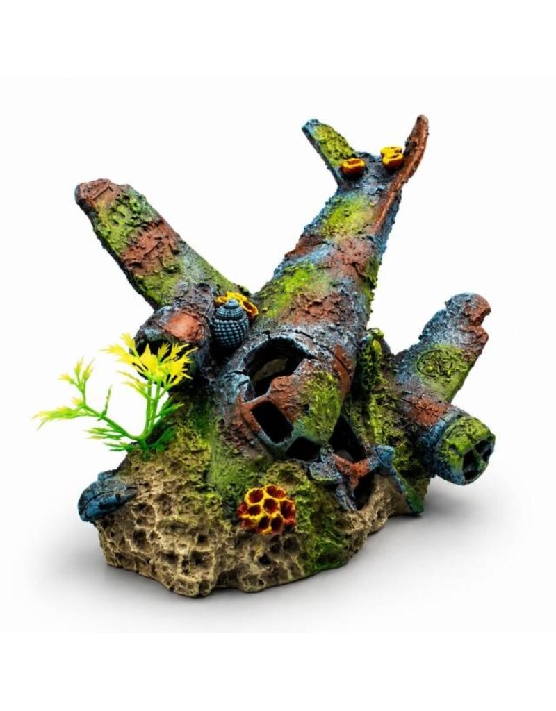 Aquatop Sunken Airplane Aquarium Ornament 8.2X6X5.5 In