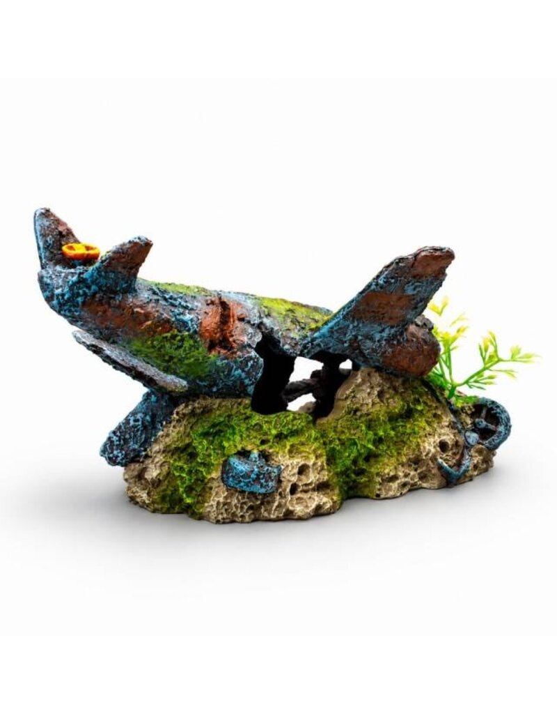 Aquatop Sunken Airplane Aquarium Ornament 8.2X6X5.5 In