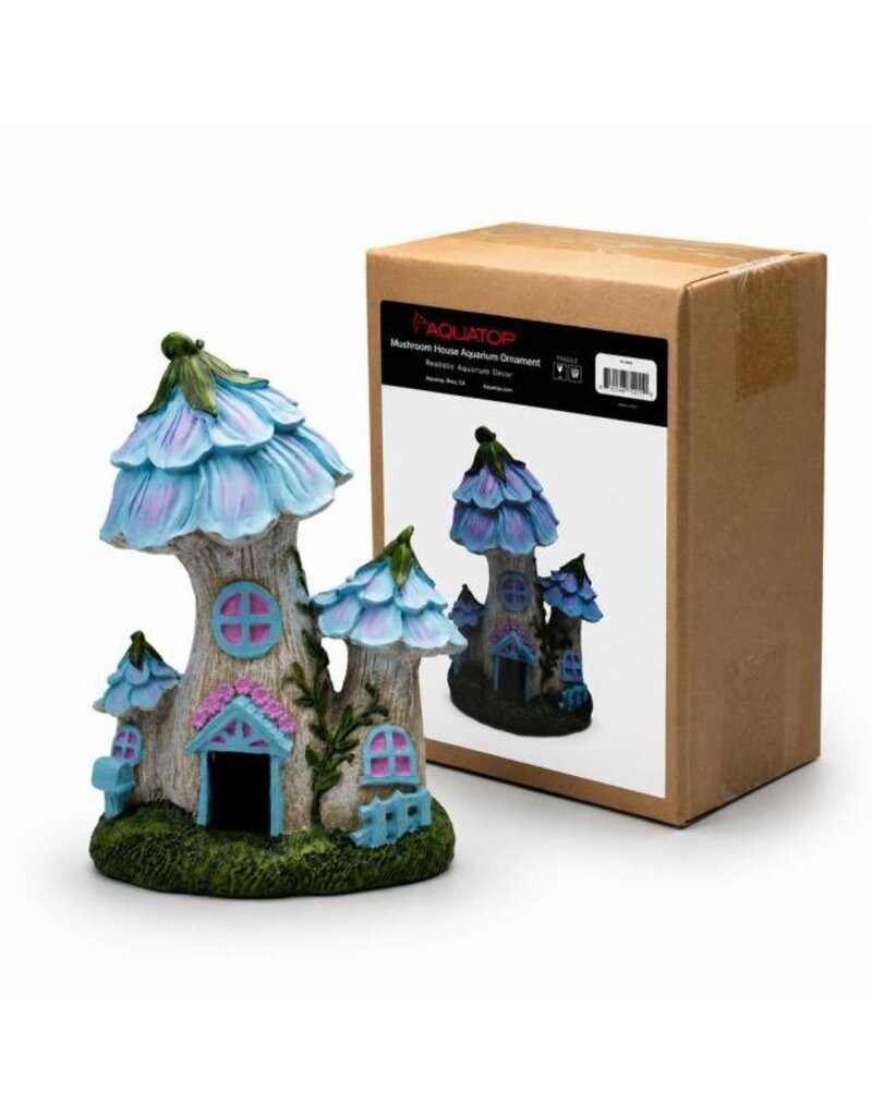 Aquatop Mushroom House Aquarium Ornament 5.6X3.8X7.8 In