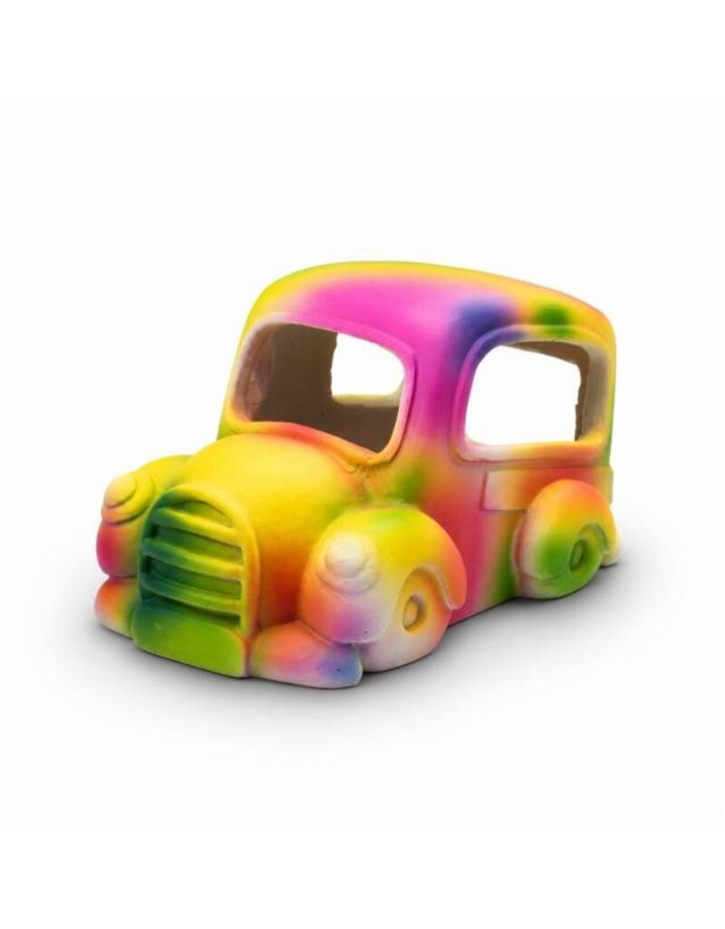 Aquatop Tie Dye Truck Aquarium Ornament 5.3X3.7X3.3 In