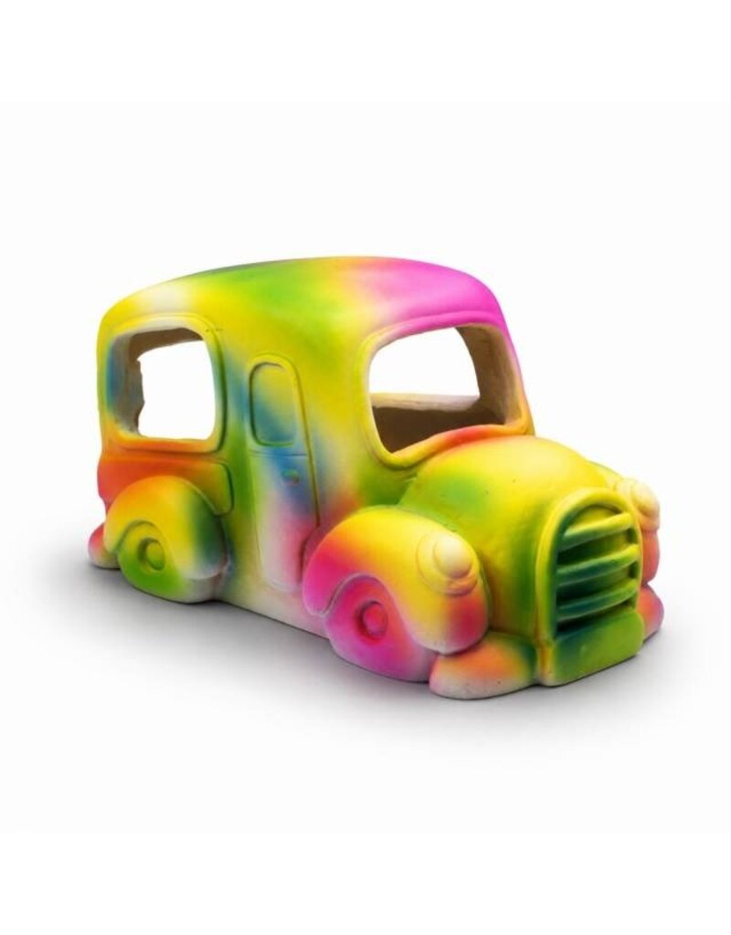 Aquatop Tie Dye Truck Aquarium Ornament 5.3X3.7X3.3 In