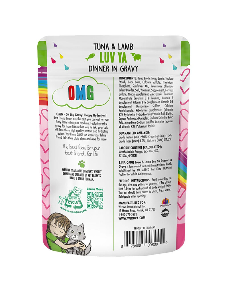 BFF BFF OMG Luv  Ya Cat Food Tuna Lamb 3 Oz Pouch