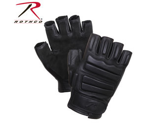 Padded Tactical Fingerless Gloves Impact Protection Black Rothco 2817 