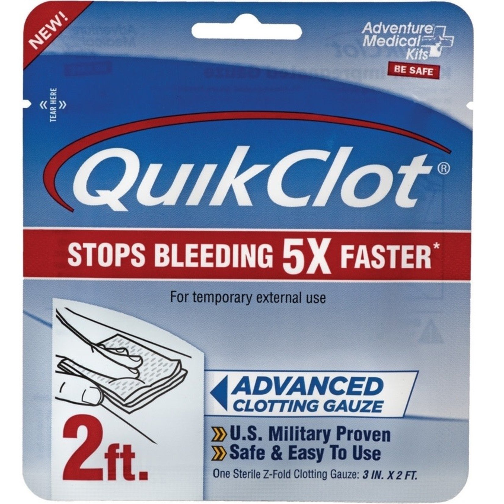 Adventure Medical QuikClot Advanced Clotting Gauze - 3" x 2 ft.
