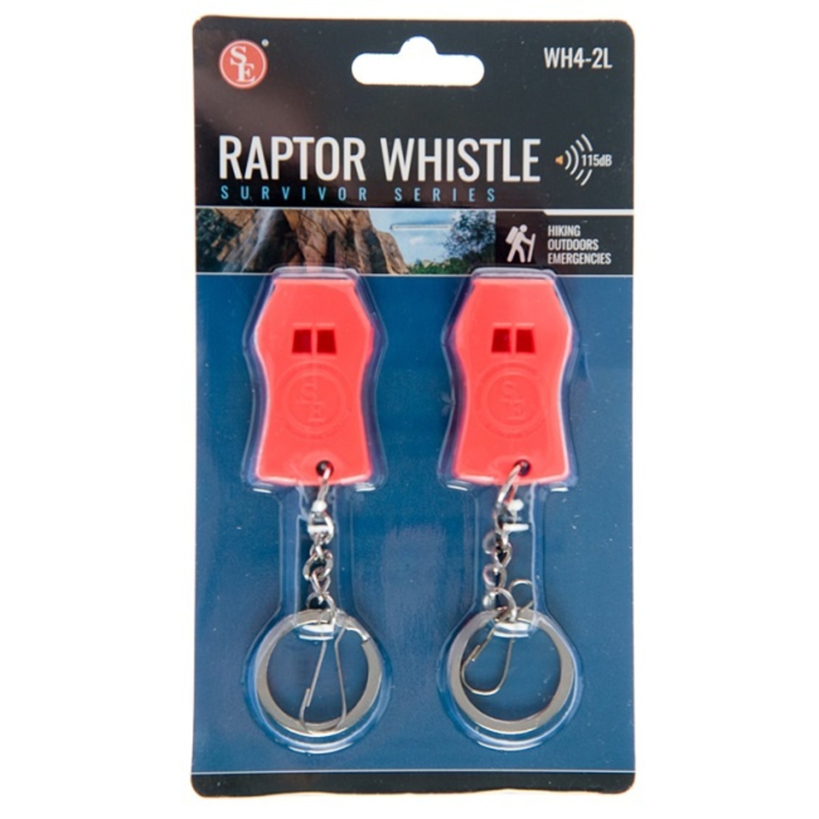 Sona SE Raptor Whistles w/ Keychain & Zipper Ring - 2 pack