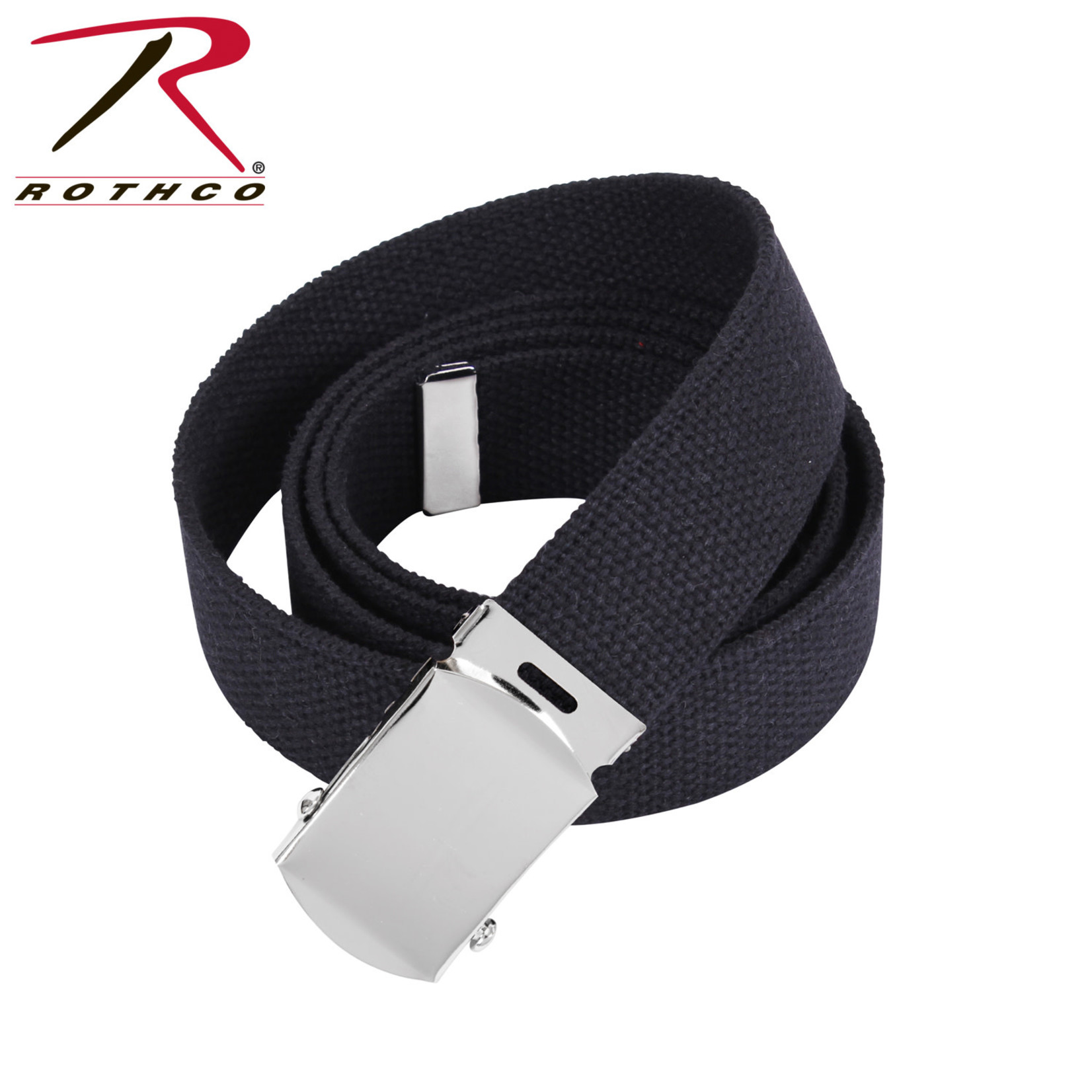 Rothco Rothco Solid Color Web Belt w/ Silver-Tone Buckle - 54"