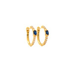 Sapphire Diamond Hoops 18k