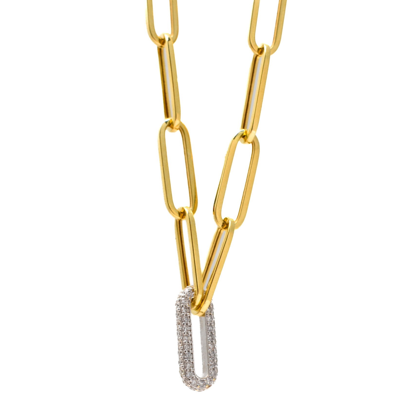 Paperclip Diamond  Chain 14k