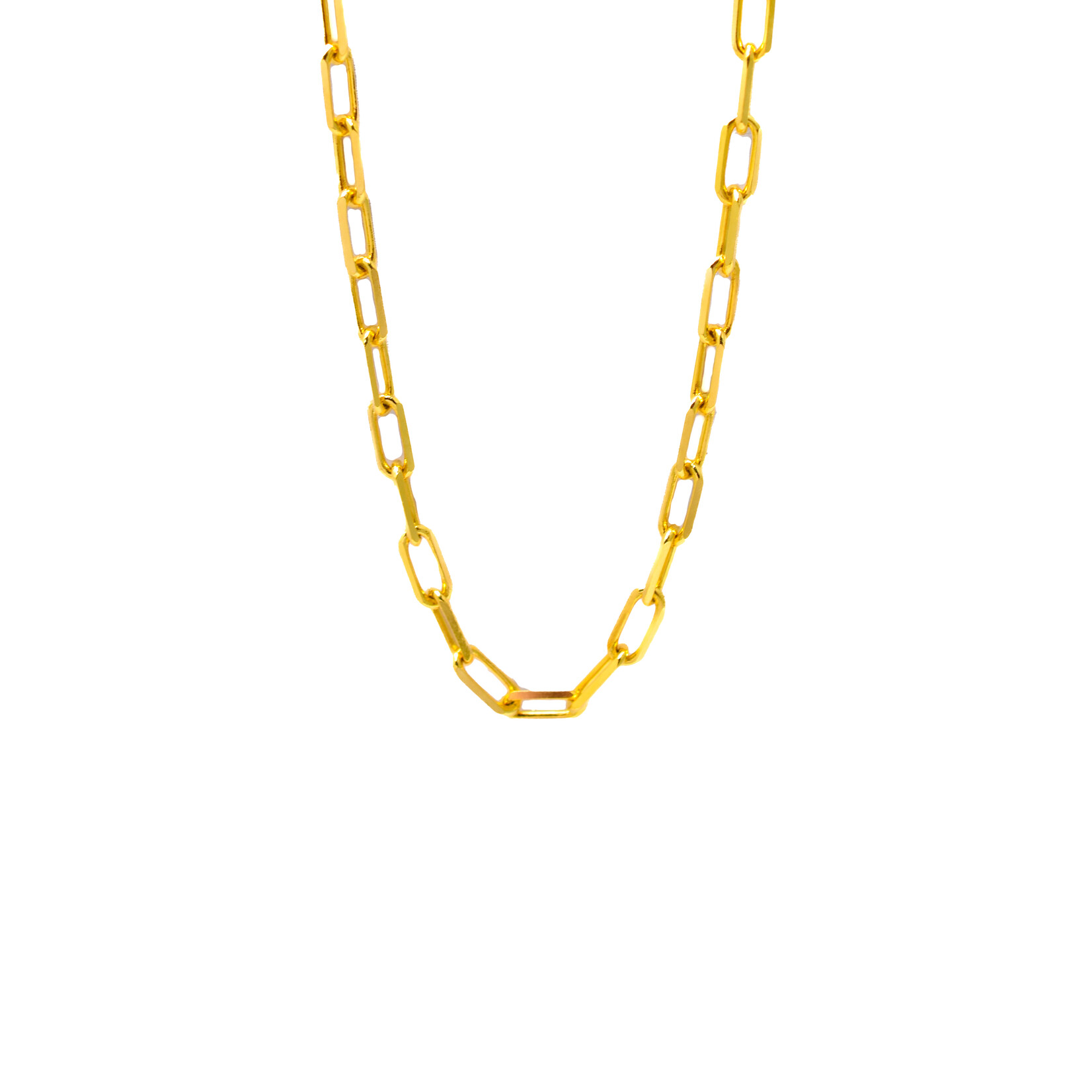 solid paperclip chain 14k 16"