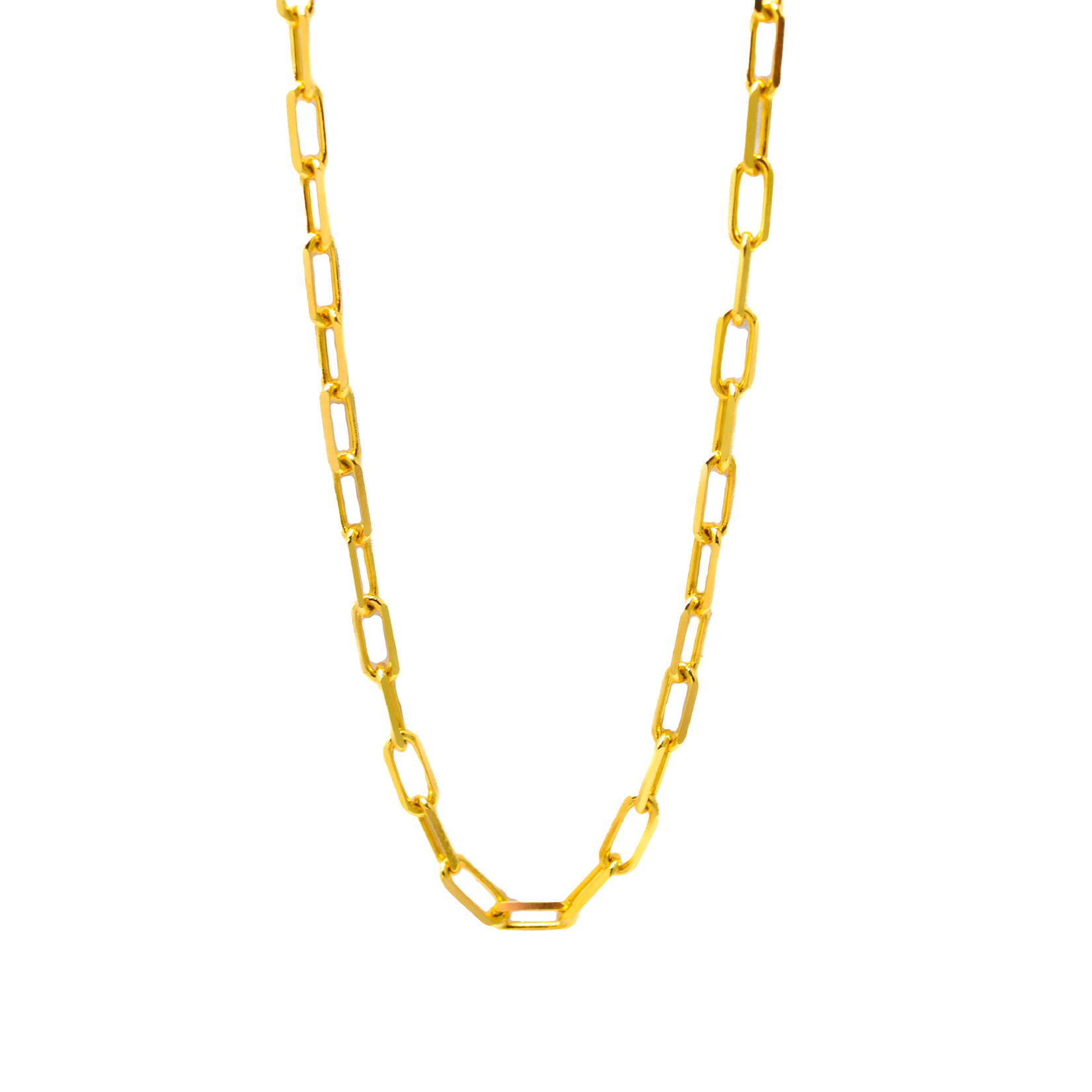 solid paperclip chain 14k 18"