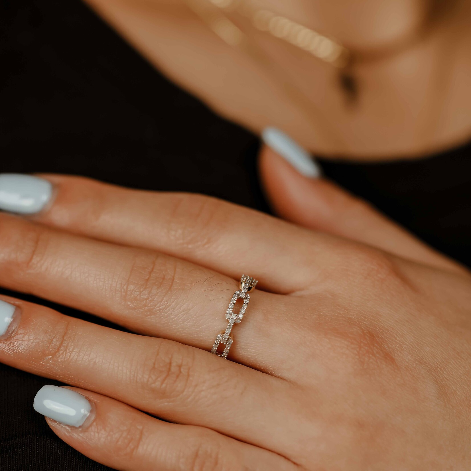 Link ring diamond 10k