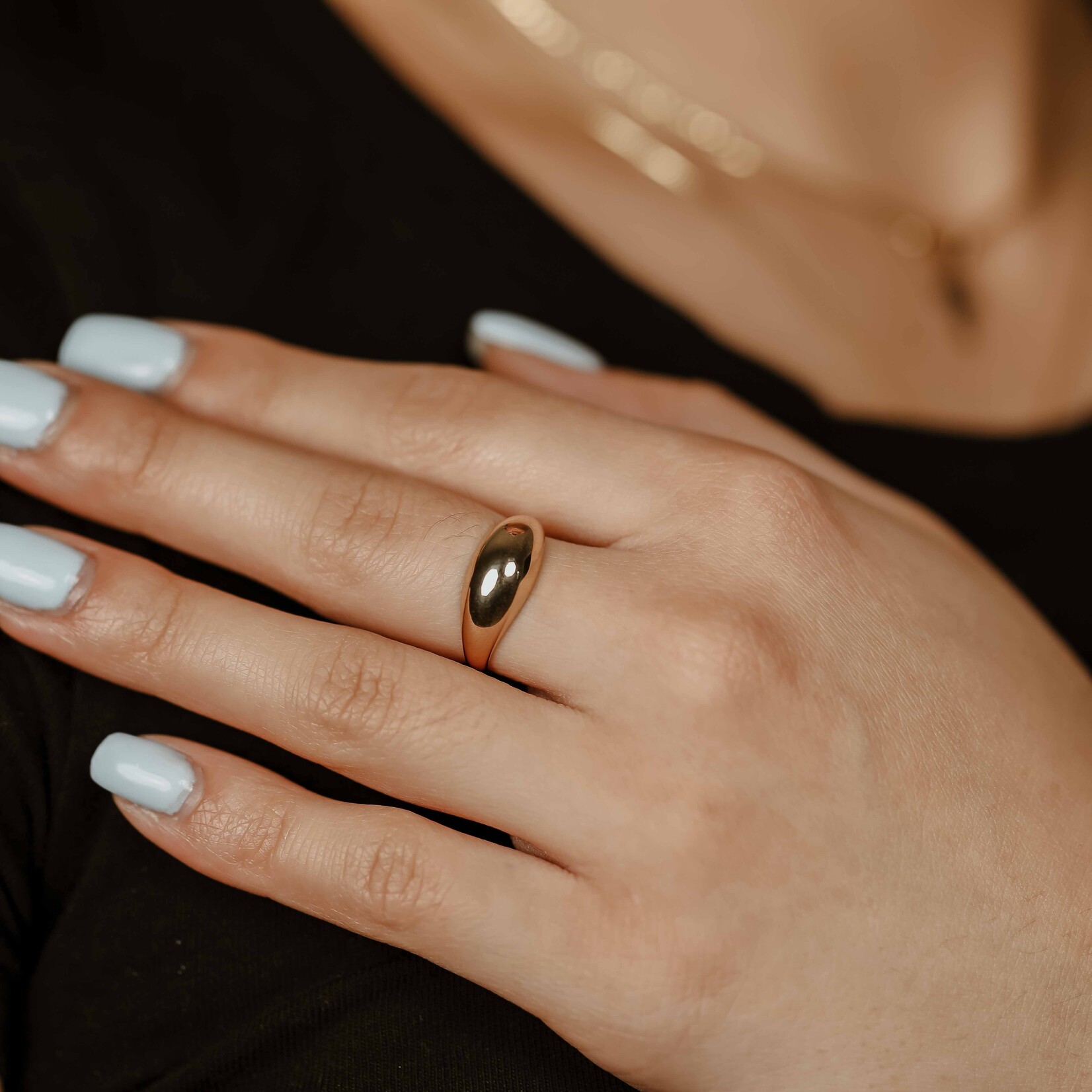 Polished Dome Ring 10k
