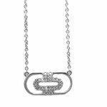 diamond paperclip white gold necklace 14k