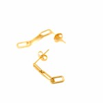 link dangle studs 14k