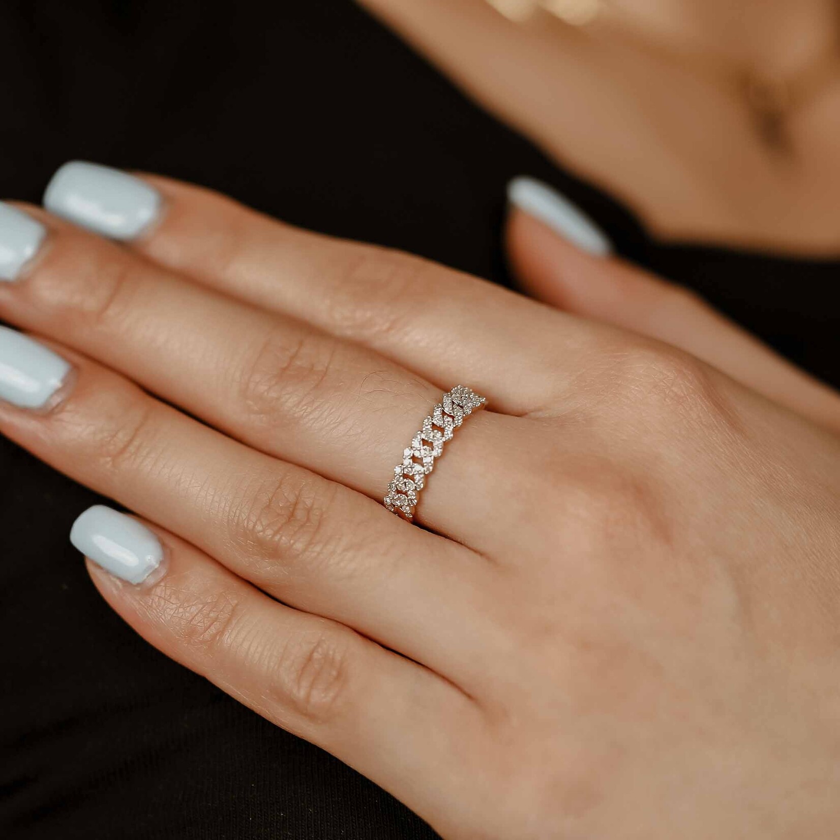 diamond cuban band 14k