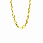 hollow paperclip chain 10k 18" 3mm