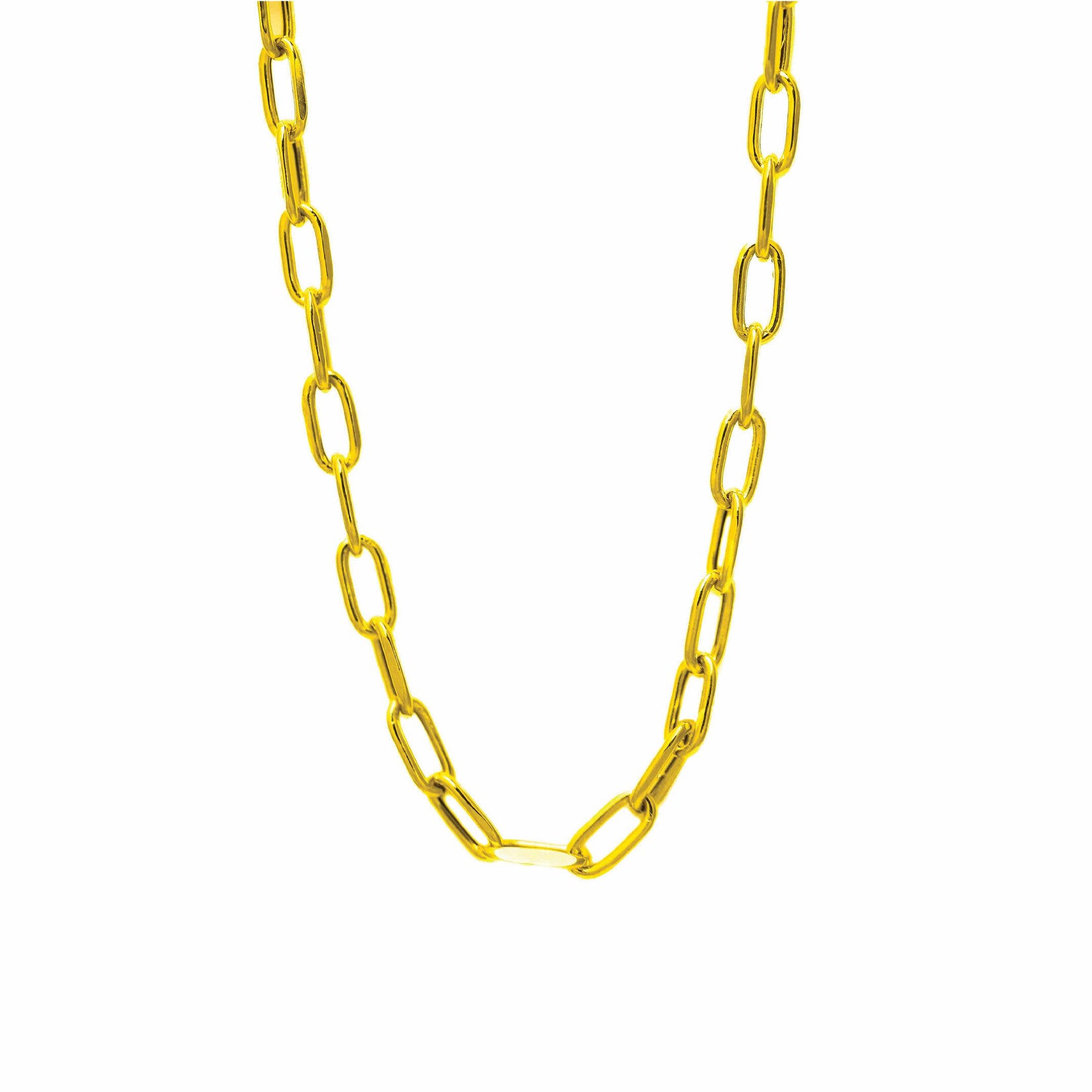 hollow paperclip chain 10k 20" 3mm