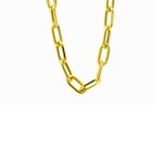 hollow paperclip chain 10k 16" 4mm