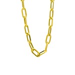 hollow paperclip chain 10k 18" 4mm