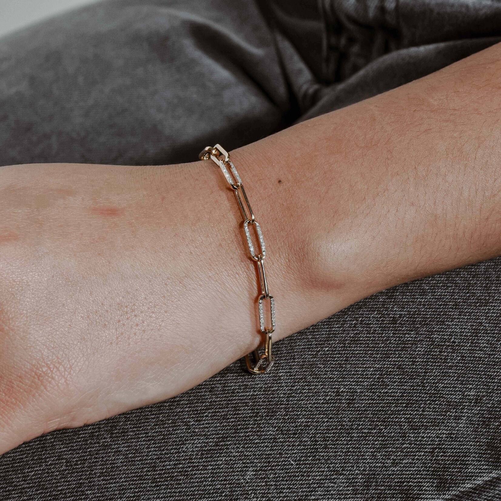 DIAmond PAPERCLIP BRACELET 14k