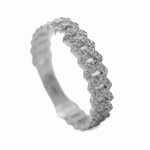 DIAmond white CUBAN RING 14k